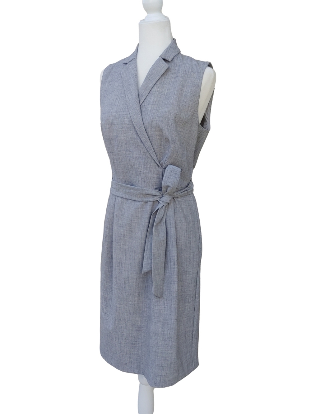 Ann Taylor NEW Gray Tie-Waist Sleeveless Blazer Dress Women's 8 NWT - Picture 6 of 16